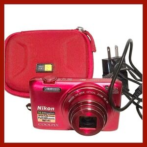 Nikon Coolpix S6800 Digital Camera 16.0MP 12X Zoom Battery Charger Case SD Card